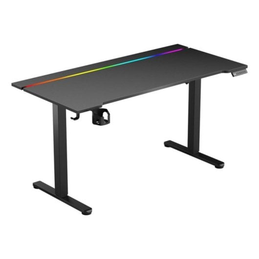 Bureau Gaming ACGAM 140cm Aluminium et Bois avec LED RGB et USB