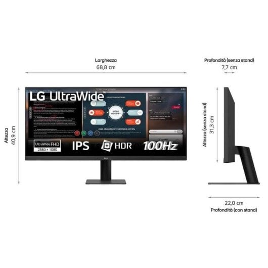 Monitor PC LG 29U511A-B 29'' WFHD 100Hz IPS HDR10 1ms Flat