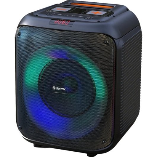 Altavoces Denver portátil estéreo inalámbricos 40W Bluetooth LED y microSD