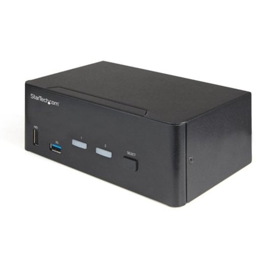 Startech Switch KVM 2 Puertos HDMI 2.0 4K Dual Monitor Hub USB 3.0 Audio 7.1 HDR Negro