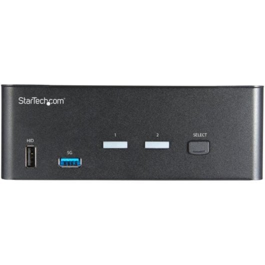 Startech Switch KVM 2 Puertos HDMI 2.0 4K Dual Monitor Hub USB 3.0 Audio 7.1 HDR Negro