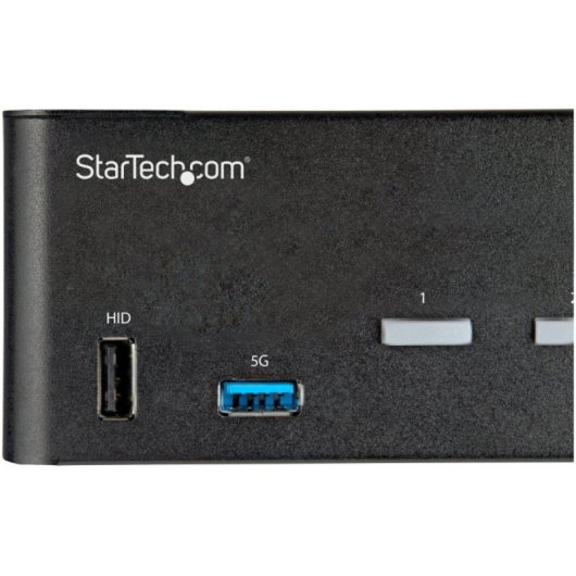 Startech Switch KVM 2 Puertos HDMI 2.0 4K Dual Monitor Hub USB 3.0 Audio 7.1 HDR Negro