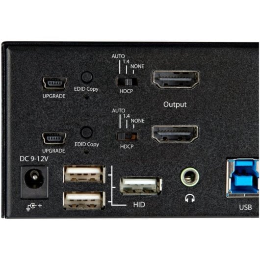 Startech Switch KVM 2 Puertos HDMI 2.0 4K Dual Monitor Hub USB 3.0 Audio 7.1 HDR Negro