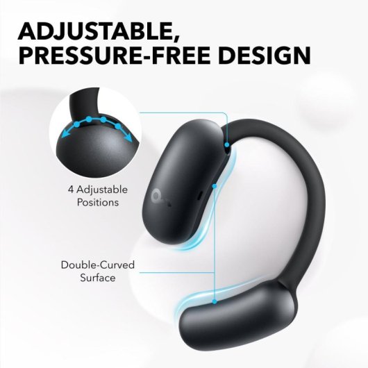 Auricolari Soundcore AeroFit 2 wireless Bluetooth 5.4 con microfono integrato e impermeabili neri