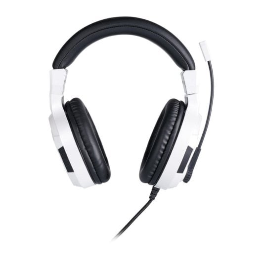 Auriculares Big Ben con cable, micrófono boom, diadema, blanco y negro para gaming