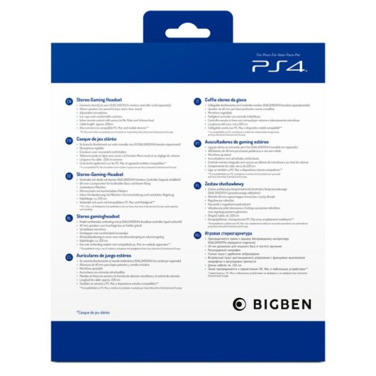 Auriculares Big Ben con cable, micrófono boom, diadema, blanco y negro para gaming