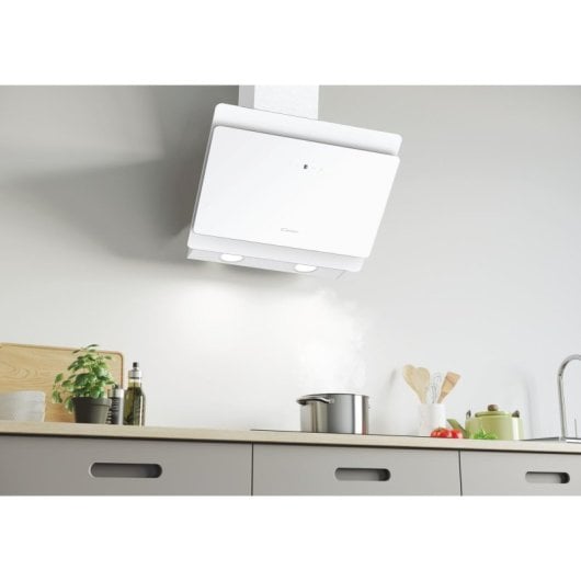 Exaustor Candy CVMA60B Canalizado 60cm vidro branco 4 velocidades LED classe A