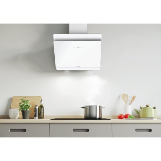 Exaustor Candy CVMA60B Canalizado 60cm vidro branco 4 velocidades LED classe A
