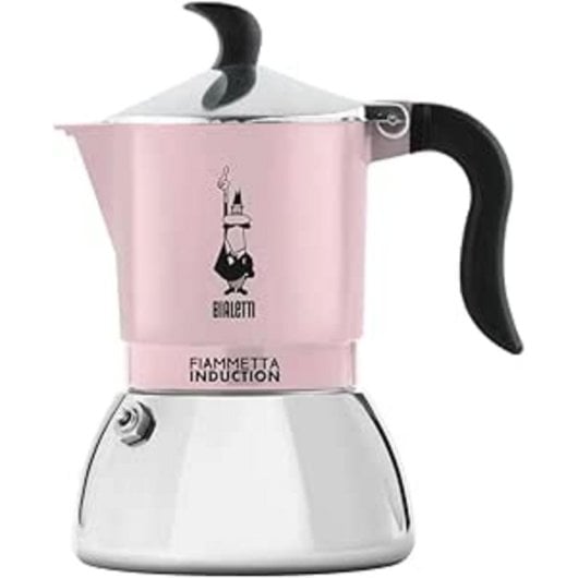 Cafetera Italiana Bialetti Fiammetta 0,09 L Inducción 2 Tazas Negro Rosa Plata