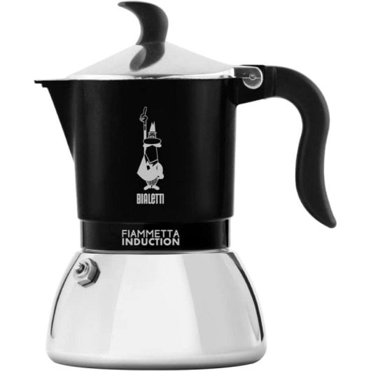 Caffettiera Italiana Bialetti Fiammetta Induction 0,1L 2 Tazze Nero Acciaio Inox