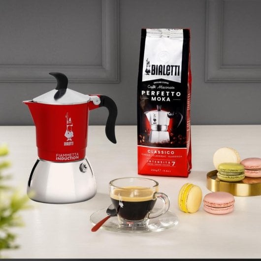 Espressokocher Bialetti Fiammetta Induction 0,1L 2 Tassen Rot aus Edelstahl
