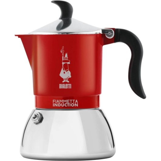 Cafetera Italiana Bialetti Fiammetta Induction 4 tazas 0,18L aluminio colores rojo-negro