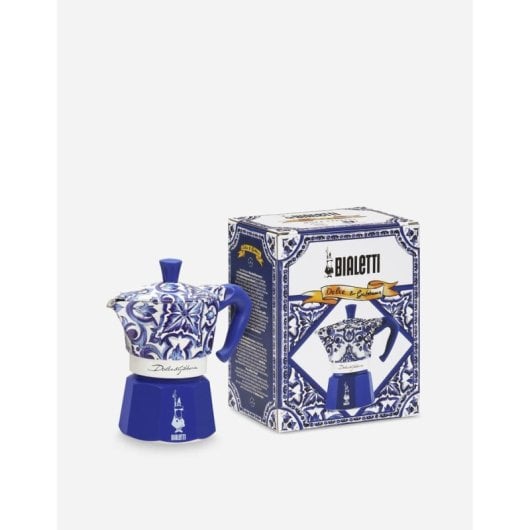 Caffettiera Moka Bialetti Dolce & Gabbana Mocinduction Blue Mediterraneo 6 Tazze Induzione e Fuoco Aperto