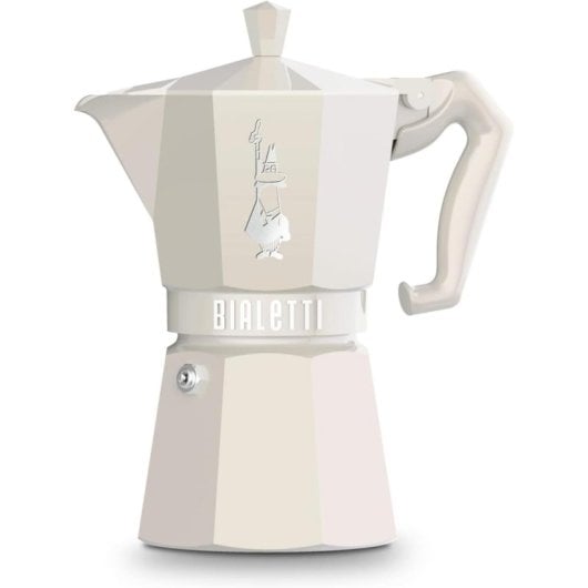 Cafetera Italiana Bialetti Moka Exclusive 6 tazas aluminio crema para inducción
