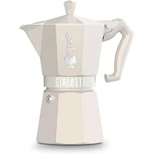 Cafetera Italiana Bialetti Moka Exclusive 6 tazas aluminio crema para inducción