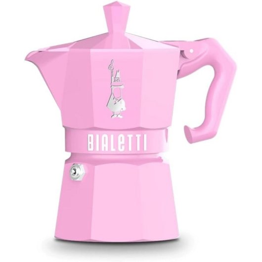 Cafetera Italiana Bialetti Moka Exclusive Rosa 6 tazas Aluminio Asa Termoplástico