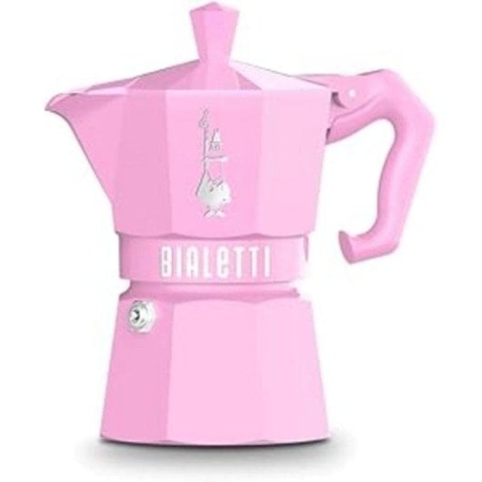 Máquina de café italiana Bialetti Moka Exclusive 6 chávenas alumínio indução rosa