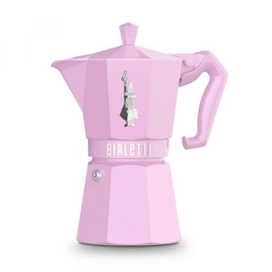 Máquina de café italiana Bialetti Moka Exclusive 6 chávenas alumínio indução rosa