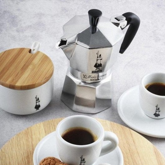 Máquina de café italiana Bialetti Moka Express 0,3L 6 chávenas alumínio preto