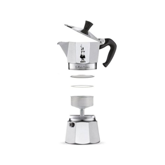 Caffettiera Italiana Bialetti Moka Express 6 Tazze 0,3L Alluminio Nero Classica