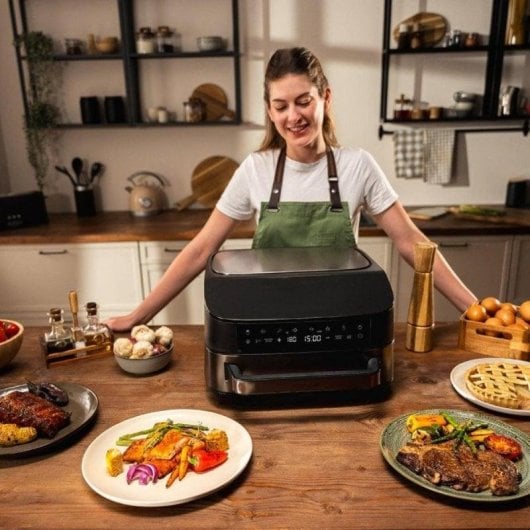 Horno elektrisch Cecotec Pizza&Fry 7000 7L Schwarz mit Touchscreen und Pizzastein