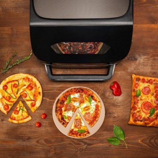 Horno elektrisch Cecotec Pizza&Fry 7000 7L Schwarz mit Touchscreen und Pizzastein
