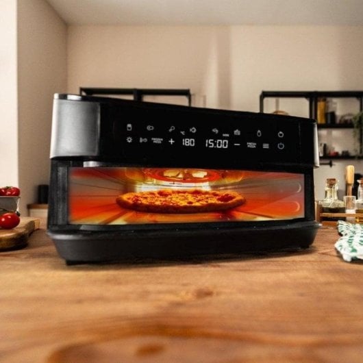 Horno elektrisch Cecotec Pizza&Fry 7000 7L Schwarz mit Touchscreen und Pizzastein
