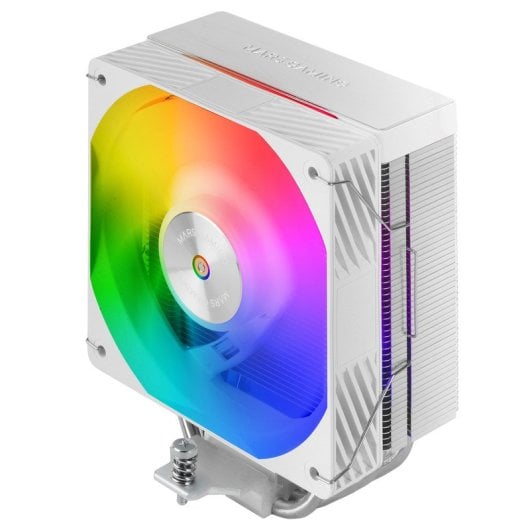 Mars Gaming Mcpu-x4argb Disipador Cpu 220w Tdp 4x Heatpipes Hct Ventilador Pwm Argb 120mm Blanco