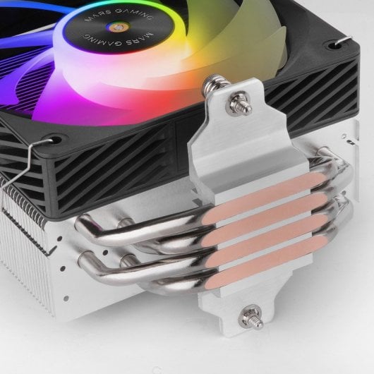 Mars Gaming Mcpu-x4argb Disipador Cpu 220w Tdp 4x Heatpipes Hct Ventilador Pwm Argb 120mm Negro