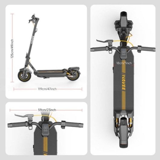 Trotinete Elétrica NAVEE GT3 25km/h 50km de autonomia 700W com pneus tubeless 10" Cinzenta