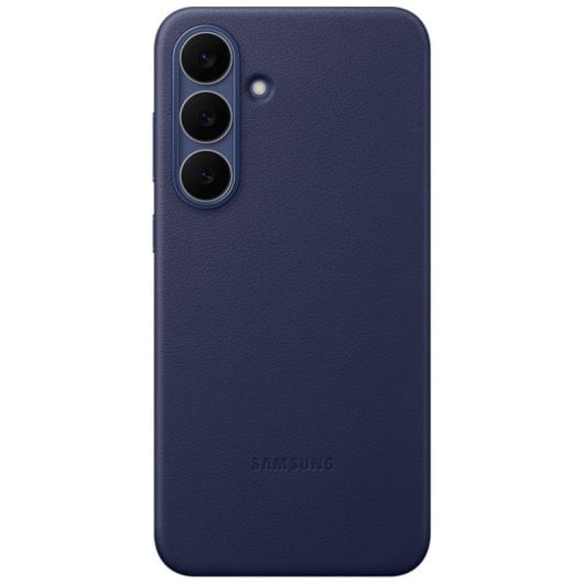 Capa de couro vegan Samsung Kindsuit azul escuro para Galaxy S25 FE