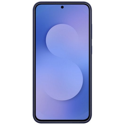 Capa de couro vegan Samsung Kindsuit azul escuro para Galaxy S25 FE
