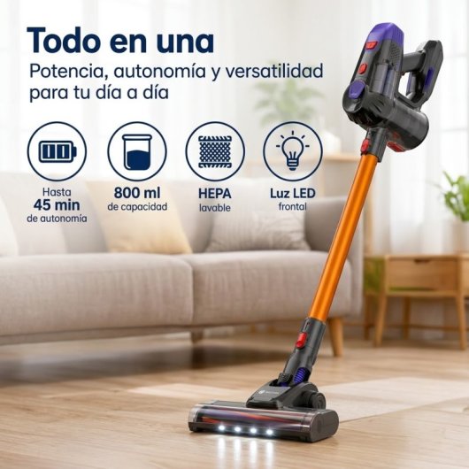 Aspirateur sans Fil Origial CycloneClean 22.2V LED 180W 45min Filtre HEPA Accessoires