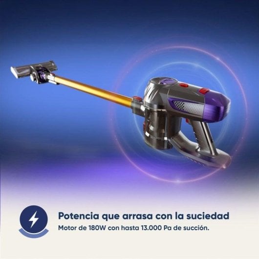 Aspirador sem Fio Origial CycloneClean 22.2V LED 180W 45min Filtro HEPA 800ml Acessórios