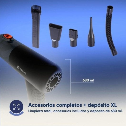 Aspirador de Mão sem Fio Origial CycloneClean X-Hand 70W 28min Filtro HEPA 680ml Acessórios