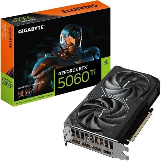 Tarjeta Gráfica Gigabyte GeForce RTX 5060 Ti WINDFORCE MAX OC 16GB GDDR7 Reflex 2 RTX AI DLSS4