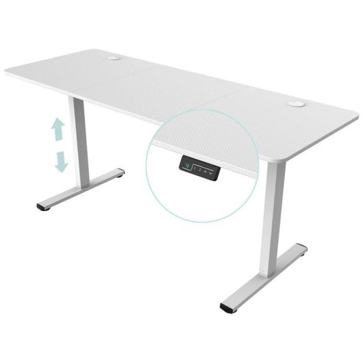 Mars Gaming MGD-ERGOPRO160 Secretária Elevável Elétrica 73-118cm em Fibra Carbono/Aço 160x60cm Branca