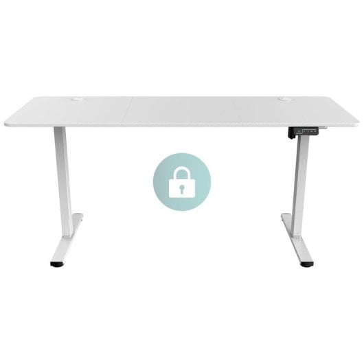 Mars Gaming MGD-ERGOPRO160 Secretária Elevável Elétrica 73-118cm em Fibra Carbono/Aço 160x60cm Branca