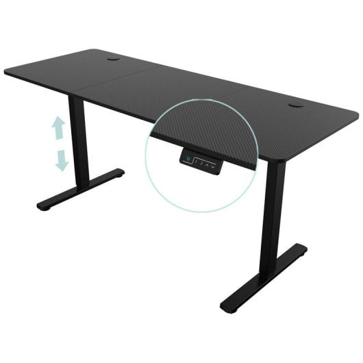 Mars Gaming MGD-ERGOPRO160 Secretária Elevável Elétrica 73-118cm em Fibra Carbono/Aço 160x60cm Preta