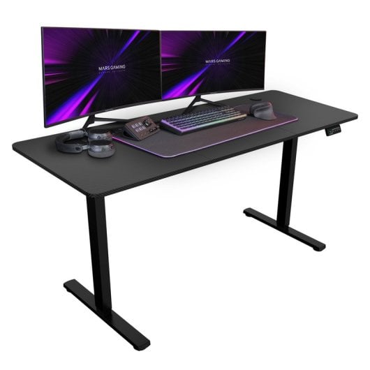 Mars Gaming MGD-ERGOPRO160 Secretária Elevável Elétrica 73-118cm em Fibra Carbono/Aço 160x60cm Preta