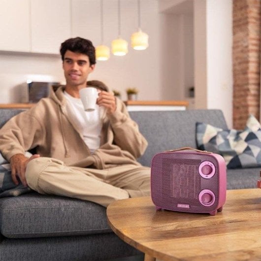 Aquecedor Cerâmico Cecotec ReadyWarm 1500 Ceramic Aura 1500W Silencioso Rosa