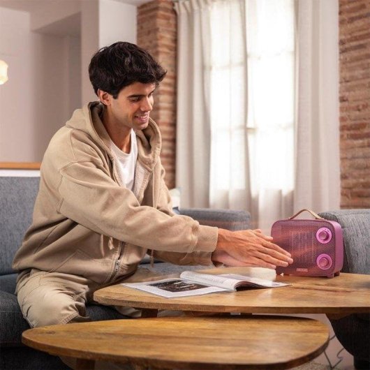 Aquecedor Cerâmico Cecotec ReadyWarm 1500 Ceramic Aura 1500W Silencioso Rosa