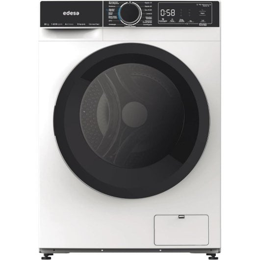 Edesa EWF-8403 WH Máquina de Lavar Roupa 8kg 1400rpm A Branca com 16 Programas e Motor Inverter