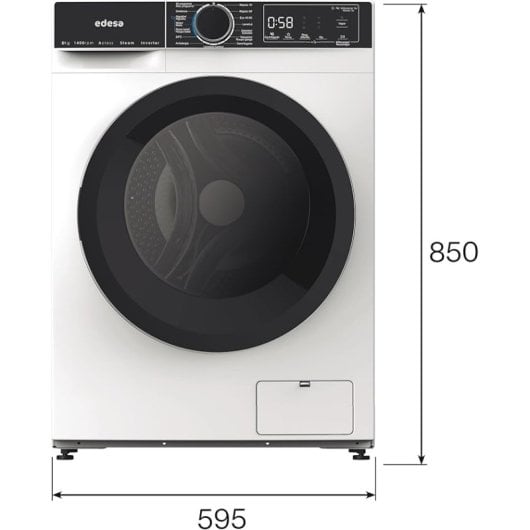 Edesa EWF-8403 WH Máquina de Lavar Roupa 8kg 1400rpm A Branca com 16 Programas e Motor Inverter