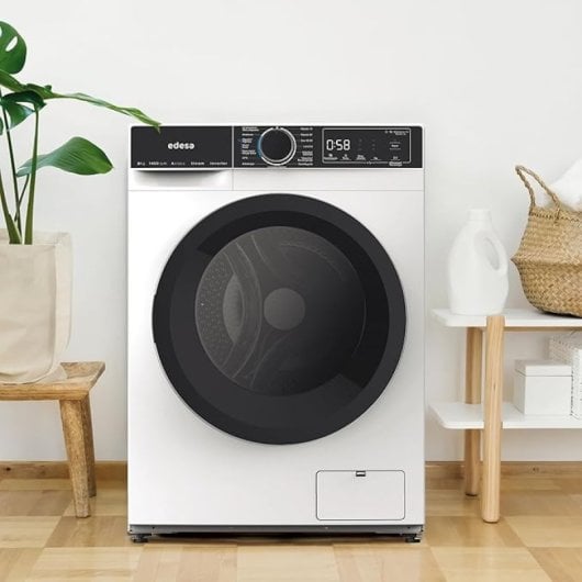Edesa EWF-8403 WH Máquina de Lavar Roupa 8kg 1400rpm A Branca com 16 Programas e Motor Inverter