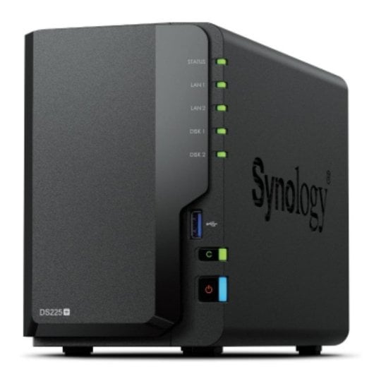 NAS de Escritorio Synology DS225+ 2 Bahías Intel Celeron J4125 2GB DDR4 Dual LAN Backup Nube