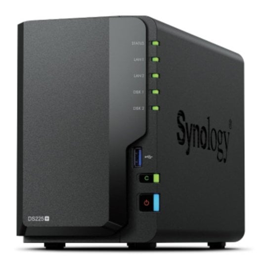 NAS de Escritorio Synology DS225+ 2 Bahías Intel Celeron J4125 2GB DDR4 Dual LAN Backup Nube