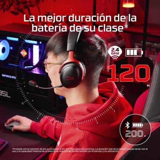 Auriculares HyperX Cloud III S Wireless 2.4GHz/Bluetooth con micrófono y audio espacial Negro/Rojo