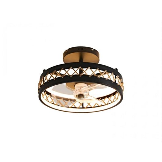 Ventilador de techo reversible CEILY ROPE DC 52W luz LED 6 velocidades y control Bluetooth