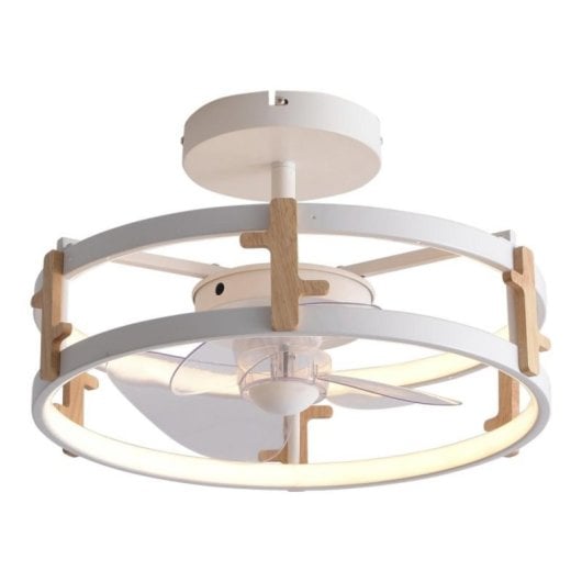 Ventilador de techo CEILY WOOD DC, luz LED 42W, 13W, 6 velocidades, Bluetooth/mando